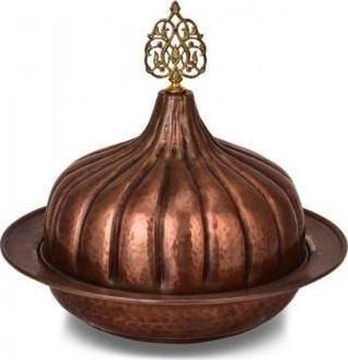 Paşaçadırı Yuvarlak Sunum Tabağı 30 Cm El Dövme Oksit Turna9058-3