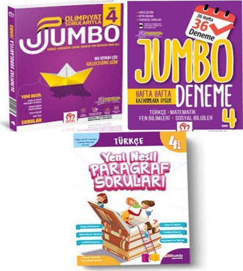 4.Sınıf Olimpiyat Sorularıyla Jumbo Soru Bankası+Tüm Dersler Deneme Ve Yeni Nesil Paragraf Soruları