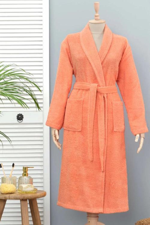 Daily Soft Somon %100 Pamuk Kadın Bornoz S/M