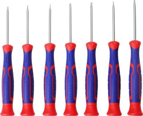 WP200510 7 Parça Profesyonel CR-V Manyetik Hassas Torx Tornavida Seti
