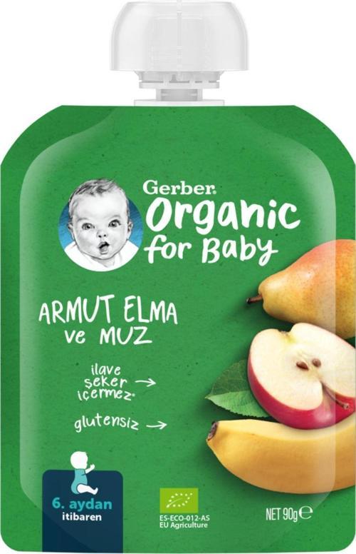 Organik Elmalı Ve Muzlu armut Püresi 90g