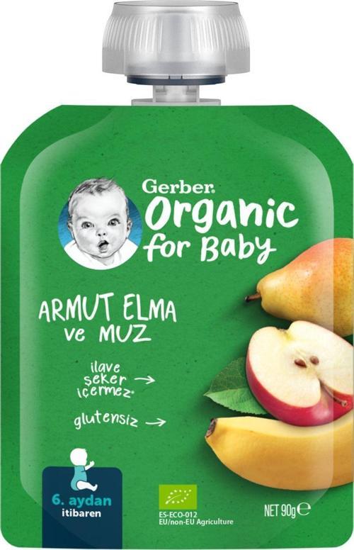Organik Elmalı Ve Muzlu armut Püresi 90g