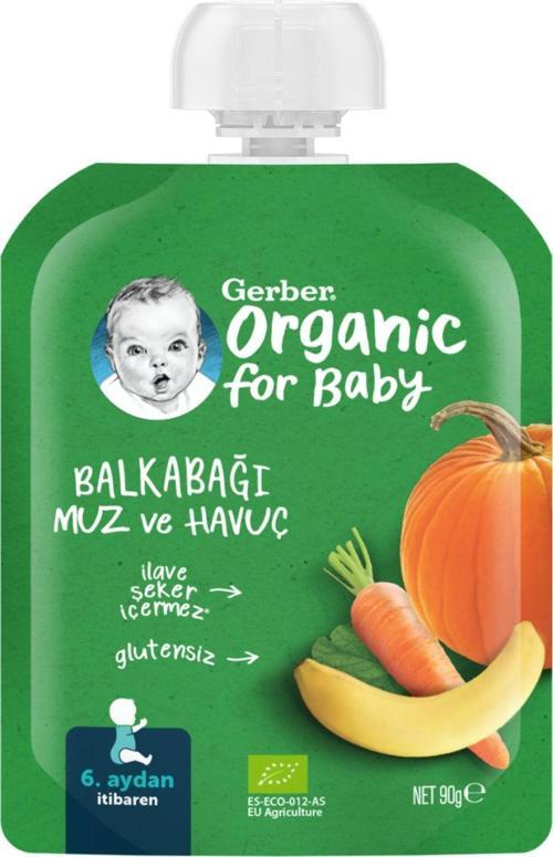 Organik muzlu Ve Havuçlu Balkabağı Püresi 90g