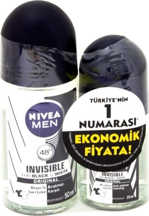 Erkek Invisible Black&White Roll-on  50 ml+25 ml