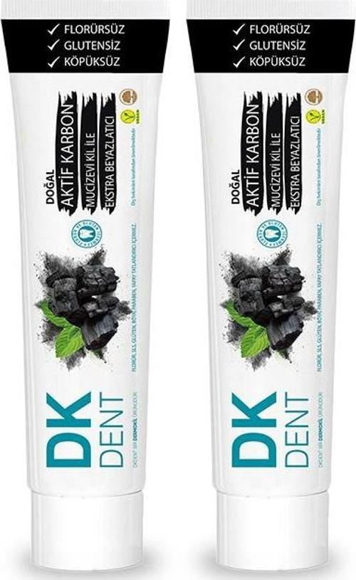 DK DENT AKTİF KARBON FLORURSÜZ DİŞ MACUNU 75 ML 2'Lİ SET