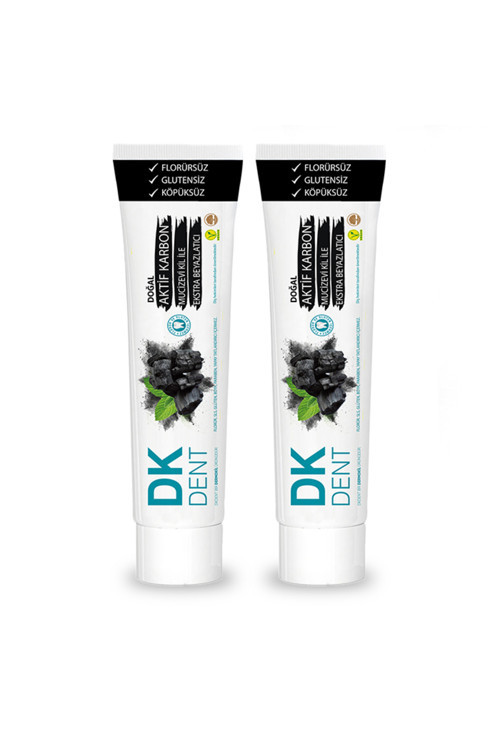 DK DENT AKTİF KARBON FLORURSÜZ DİŞ MACUNU 75 ML 2'Lİ SET
