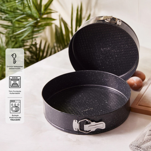 Circle 2'li Kelepçeli Kek Kalıbı Seti 24-28 cm