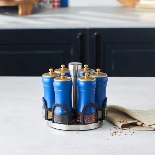 Blue Berry 7 Parça Round Cam Baharat Takımı