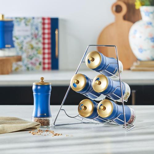 Blue Berry 7 Parça Üçgen Cam Baharat Takımı