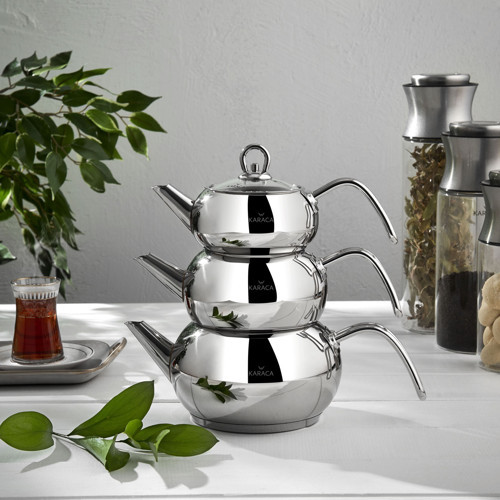 3D İndüksiyon Tabanlı Midi Çaydanlık Takımı 0,7L & 1,1L & 1,9L