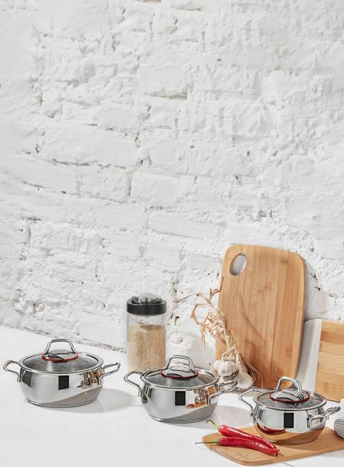 Emirgan İndüksiyon Tabanlı 6 Parça Çelik Midi Set