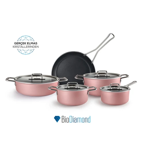 Mastermaid Biodiamond 9 Parça Tencere Seti Pink