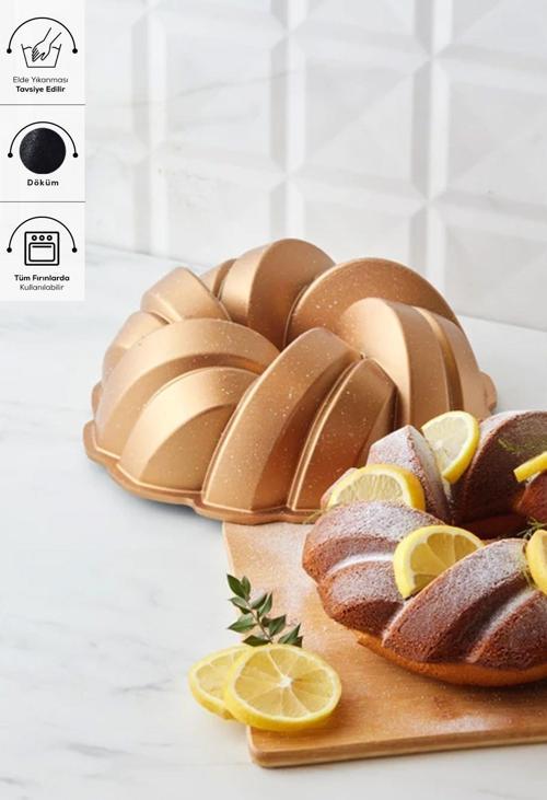 Örgü Gold Döküm Kek Kalıbı 26 Cm