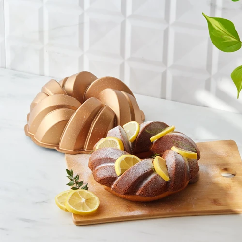 Örgü Gold Döküm Kek Kalıbı 26 cm