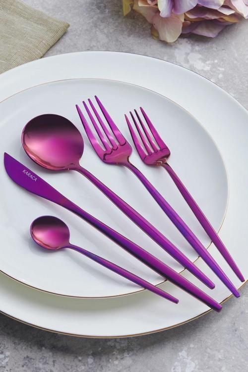 Orion Purple 30 Parça 6 Kişilik Çatal Kaşık Bıçak Seti Mor