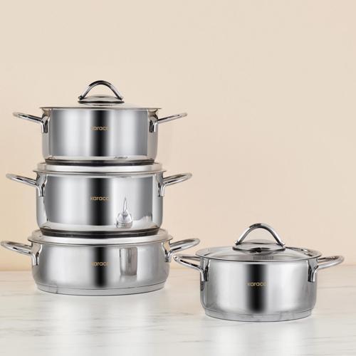 Powersteel Sakura 316+ İndüksiyon Tabanlı 8 Parça Çelik Tencere Seti