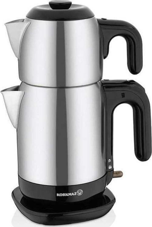 Demtez Satin/Siyah Elektrikli Çaydanlık 1600 W 1A369-13