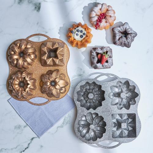 Cake Pro 4'lü Gold Döküm Kek Kalıbı