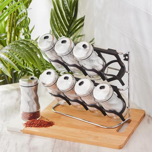 Tottori İnox 9 Parça Cam Baharat Takımı