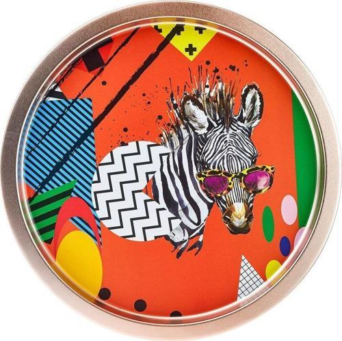 Zebra Metal Yuvarlak Tepsi