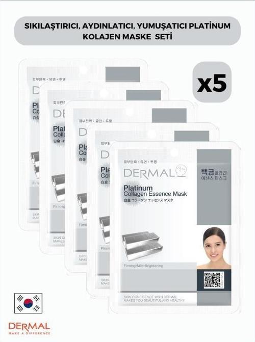 Sıkılaştırıcı, Aydınlatıcı, Yumuşatıcı Platinum Kollajen Maske 23 Gr 5 Adet