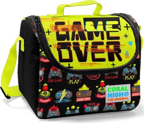 Game Over Baskılı Termoslu Beslenme Çantası - Erkek Çocuk