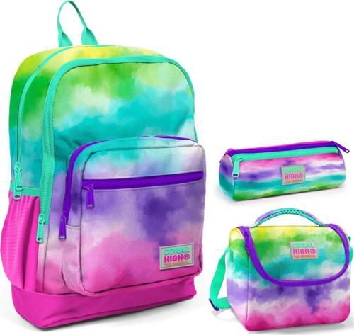 Renkli Boyama Üçlü İlkokul Okul Çanta Seti