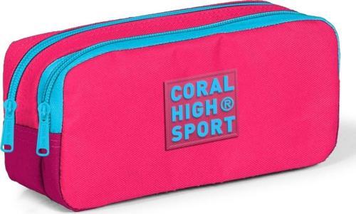 Sport Pembe-Kırmızı-Mavi Kalem Çantası - İki Gözlü
