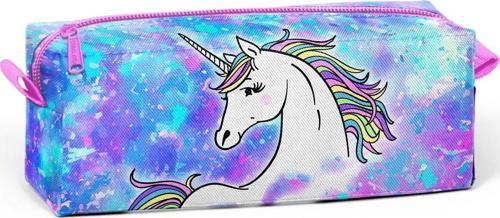 Tek Gözlü Mavi Unicorn Desenli Kalem Çantası - Kız