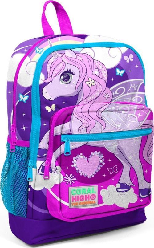 Mor-Pembe Unicorn Baskılı İlkokul ve Günlük Sırt Çantası