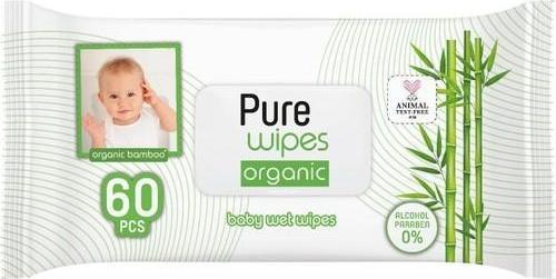 Wipes Islak Havlu Mendil 60 Yaprak Organic Bambu (3 Lü Pk) 180 Yaprak