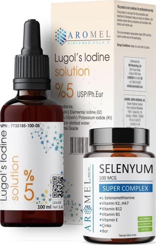 %5 Lugol 100 Ml Iyot Damlası + Selenyum Tablet Gıda Takviyesi