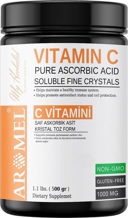 C Vitamini 500 Gr | Askorbik Asit | Avrupa,Ekstra Saf | Yenilebilir Toz Form