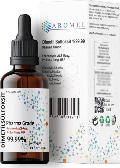 Dmso, Di Metil Sülfoksit 100 Ml Pharma Grade | Alman Menşei | Cam Şişe
