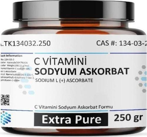 Sodyum Askorbat | 250 Gr | C Vitamini, Pharma Grade | Sodium Ascorbate