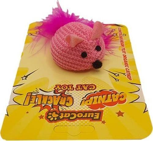 Organic Catnipli Kedi Oyuncağı Tombik Örgü Fare Pembe