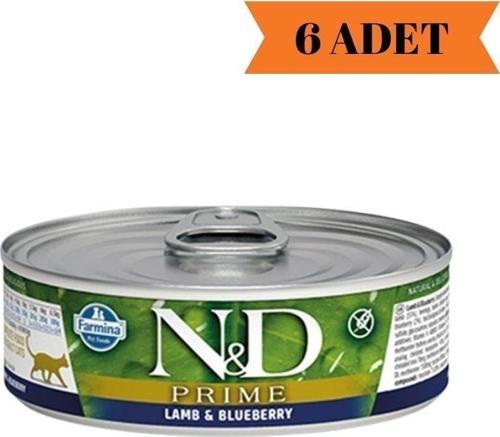 Prime Tahılsız Kuzu & Yaban Mersinli Yetişkin Kedi Yaş Maması 70 Gr x 6 Adet