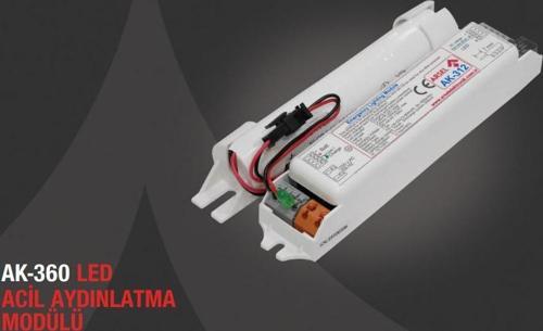 AK-360-3 LED Lambalar İçin Acil Durum Yedekleme Kiti Kesintide 180 Dak. Yanan 3-50 Volt