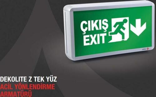 Dekolite Z Serisi AE-3113-L  Acil Çıkış Yönlendirme Armatürü Kesintide 180 Dak. Yanan 500 Lümen LED