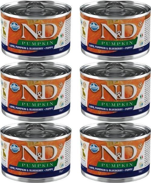 Pumpkin Kuzu ve Yabanmersinli Tahılsız Mini Irk Yavru Köpek Konservesi 140 Gr x 6 Adet