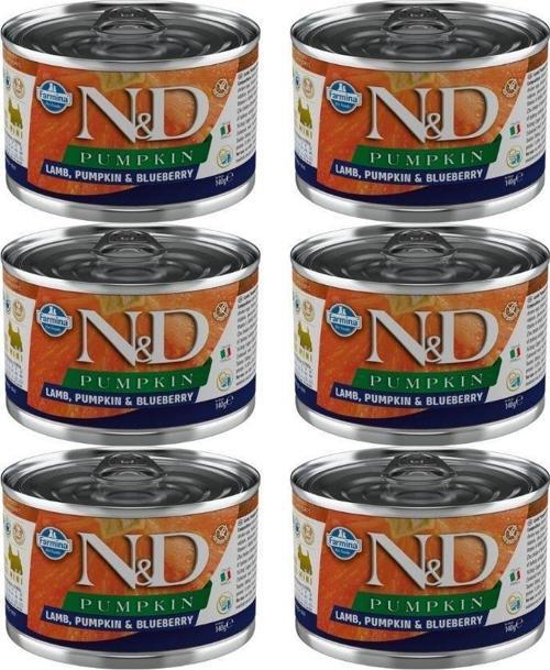 Pumpkin Kuzu ve Yabanmersinli Tahılsız Mini Irk Yetişkin Köpek Konservesi 140 Gr x 6 Adet