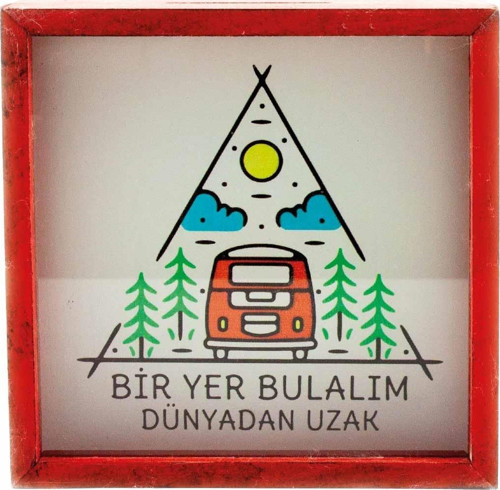 Bir Yer Bulalım Dünyadan Uzak Ahşap ve Cam Tasarımlı Kumbara