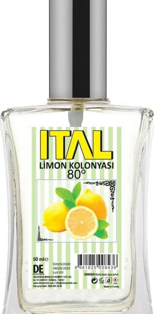 Limon Kolonyası 50 ml 80 Derece