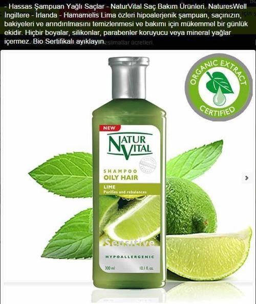 Sensetive Organik Şampuan Yağlı Saçlar 300 ml Lime