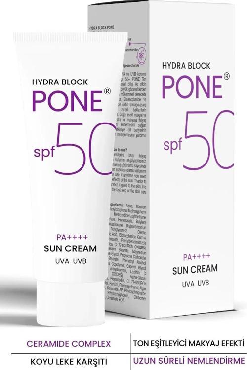 PROCSIN Hydra Block Pone Spf 50+ Ton Eşitleyici + Onarıcı + Yüksek Korumalı Güneş Kremi 50 ML