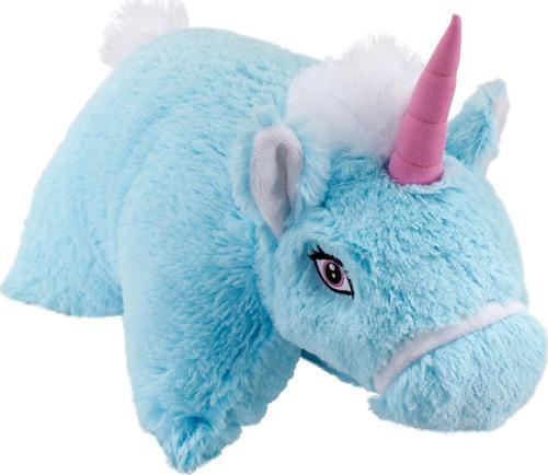 Unicorn Katlanır Yastık Peluş Mavi
