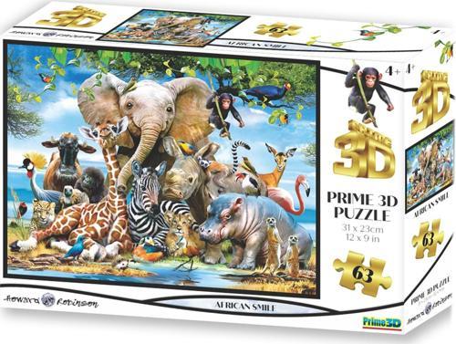 Prime 3D - Afrika Smile 63 Parça Puzzle 10638