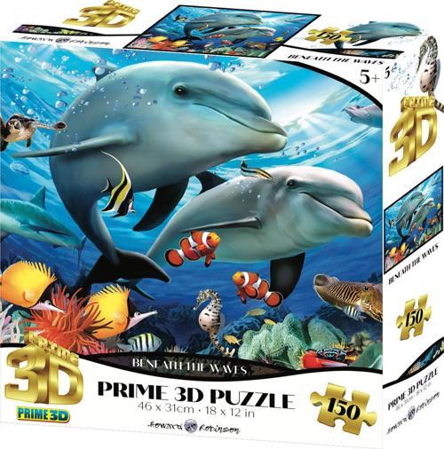 Prime 3D - Dalga Altında Yunuslar 150 Parça Puzzle 10897