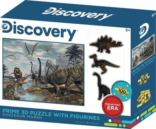 Prime 3D - Dinozor Bataklığı 100 Parça Puzzle ve Figür Set 15546