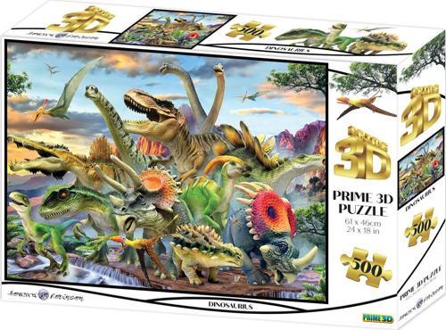 Prime 3D - Dinozorlar 500 Parça Yetişkin Puzzle 10353